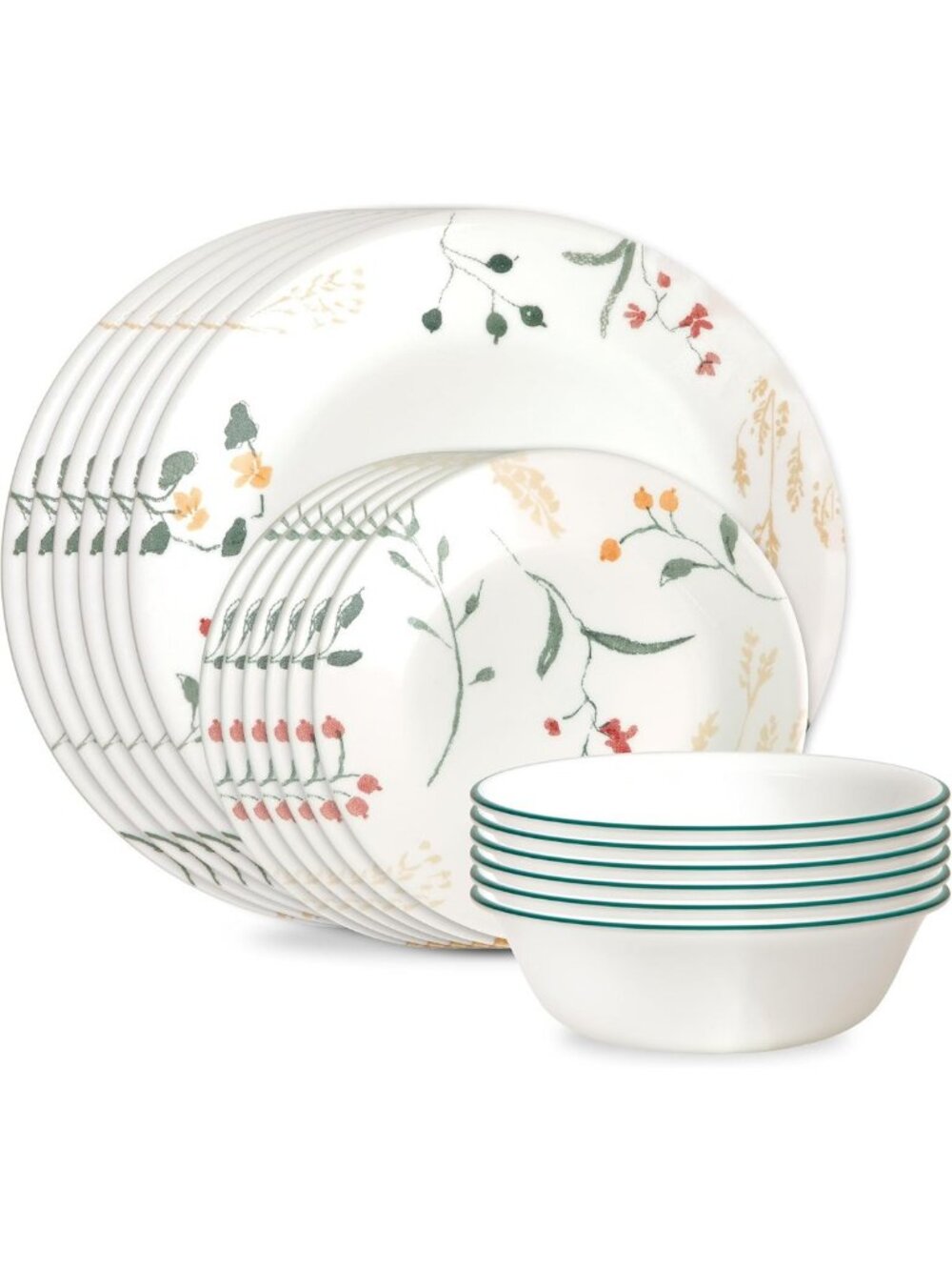 18-Piece Glass Dinnerware Set for 6 - Chip & Crack Resistant Plates & Bowls
